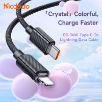 3A Mcdodo Type-C สายฟ้า36W สายสำหรับ iPhone ข้อมูล14 13 12 11 XS XR X 8 MAX Pro สายซิงค์ข้อมูลค่าโทรศัพท์ USB C สายชาร์จเร็ว