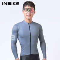 INBIKE เสื้อแจ็คเก็ตขี่จักรยานสำหรับผู้ชาย,เสื้อเข้ารูปพอดีแขนยาวตาข่ายระบายความชื้นสำหรับฤดูร้อนเสื้อปั่นจักรยานเสือหมอบซิปเต็มกระเป๋าด้านหลัง3กระเป๋า