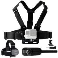 Mount Bundle for Hero 7, 6, 5, Black Session, Hero 4, Session, Black, Silver, Hero+ LCD, 3+, 3, 2, 1 - Chest Harness Mount/Head Strap Mount/Wrist Mount/J-Hook