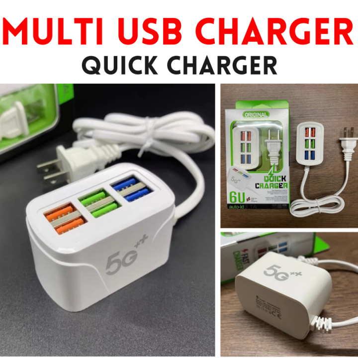 Multifunctional USB Port Charger Plug Play 6 Ports USB Mini Extension