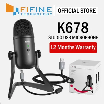 FIFINE K678 Studio USB Mic with A Live Monitoring, Gain Controls, A Mu