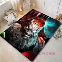 Horror Halloween Carpet Area Rug Floor Mat 3D Carpet for Bedroom Clown Area Carpet Floor Mat IT Character Holiday Gift Decor