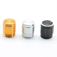 5Pcs Aluminum Potentiometer Knob Cap Inner Volume Control Rotary Switch 15x17mm 15x17mm Ship Black gold silver 6mm holes