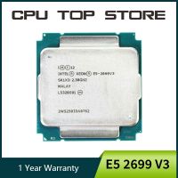 ใช้ Intel E5-2699 Xeon V3 E5 2699V3 2699 2.3GHz 18-Core 36-Thread 45MB 145W เครื่องประมวลผลซีพียู LGA 2011-3 Gubeng