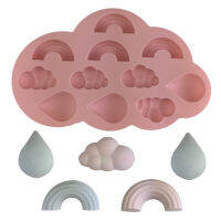 1Pcs Fondant สบู่แม่พิมพ์ Cloud Water Drop Rainbow Candy ตกแต่ง Multi Purpose Reusable อุปกรณ์ครัวสีชมพูซิลิโคน DIY Baking Tool