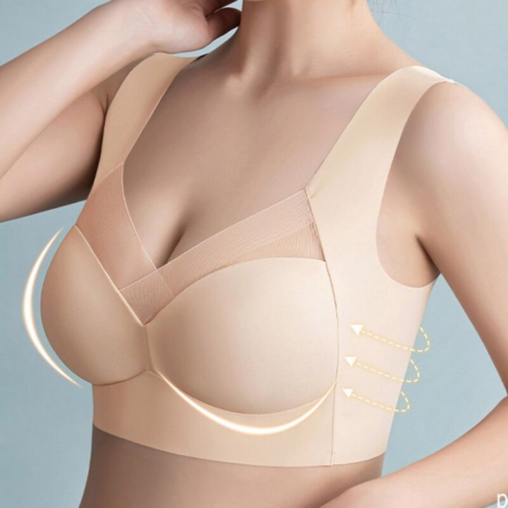 Women's Underwear Without Steel Ring Bra Large Chest Shows Small