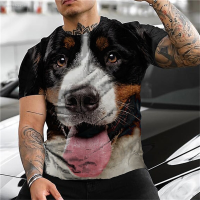 2023 NEW Casual Short Sleeved T-shirt Loose Printed Cute Animal Pattern Mens Summer Clothing Harajuku Street Fashion Pullover brand new T-shirt