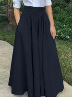 ZANZEA Elegant Maxi กระโปรงยาวผู้หญิงฤดูร้อนสูงเอวสำนักงานทำงานกระโปรง Jupe Casual Holiday Party Faldas Saia Oversize