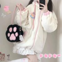 Cute Big Ear Dog Winter Plush Quilted Jacket Girls Thermal Cotton-Padded