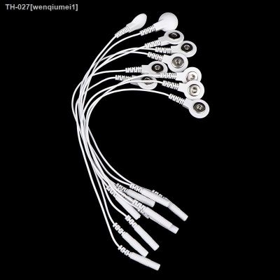 ↂ 10pcs Electrode Lead Wires Adapter Cables Treatment Instrument Conversion Line Pin-To-Snap Adapter electrodes Cables Plug