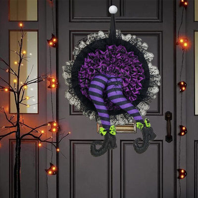 Halloween Door Wreaths Witch Legs Decorations Halloween Wreaths Halloween Front Door Decorations Pumpkin Garland