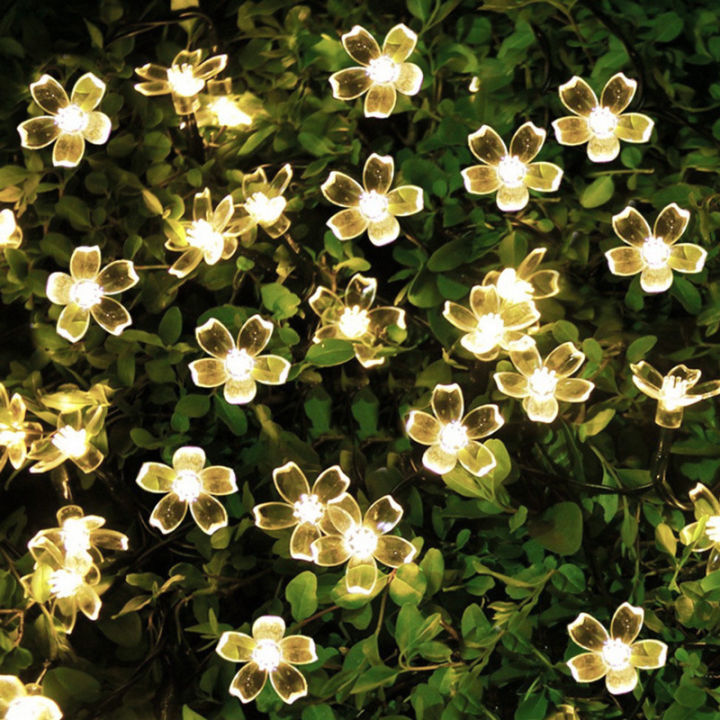 โคมไฟพลังงานแสงอาทิตย์รูปดอกพีช-led-โคมไฟตกแต่งลานสวนวันคริสต์มาสเข็มขัดสีขนาดเล็ก
