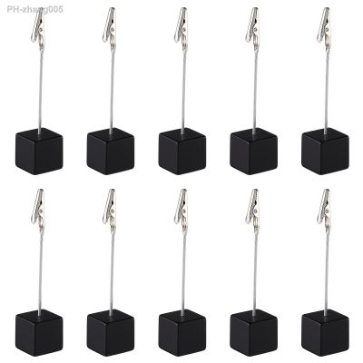 10 Pcs Office Memo Holders Desktop Stand Photo Clips Square Stand Note Clip Message Folder Picture Holder