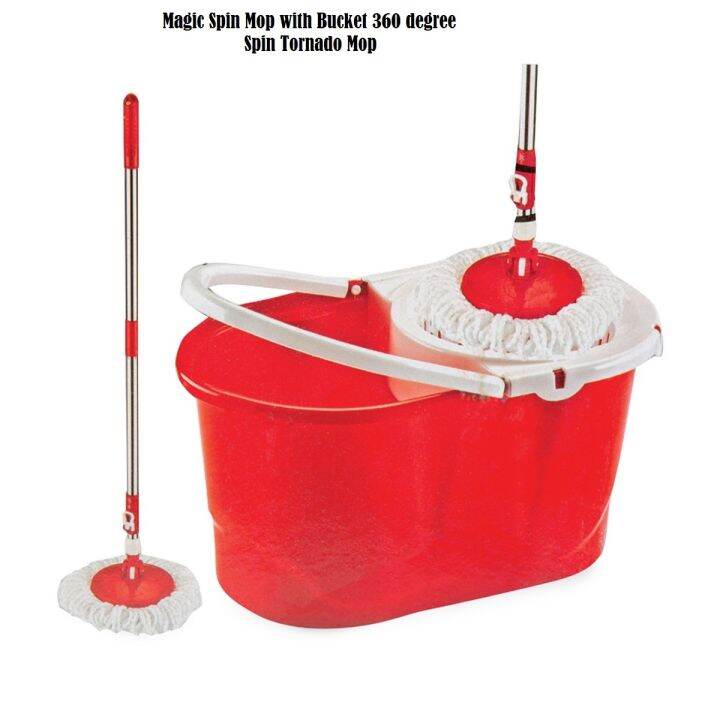 Magic spin Mop with bucket 360° Rotating Floor Cleaning Plastic Liner