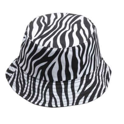 Japanese Korean Style Unisex Cotton Fisherman Caps Zebra Pattern Outdoor Summer Sun-Proof Panama Bucket Hat Youth Fashion F106