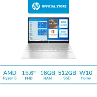 [ผ่อน 0%] HP Pavilion Laptop 15-eh1082AU Ryzen 5-5500U/ Ram 16GB / SSD 512GB/ Win10 home / MS Office H&S 2019