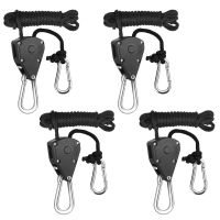 【cw】 4Pcs Pulley Ratchets Heavy Duty Rope Clip Hanger Adjustable Lifting Lanyard Kayak And Canoe Boat Bow Lock Tie ！