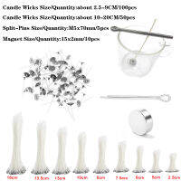 2.5-20เซนติเมตรสารประกอบเทียนไร้ควันขี้ผึ้งแกนผ้าฝ้ายแท้ด้วยแม่เหล็กแยก-Pins สำหรับ DIY เทียนทำสารประกอบพรรคซัพพลาย