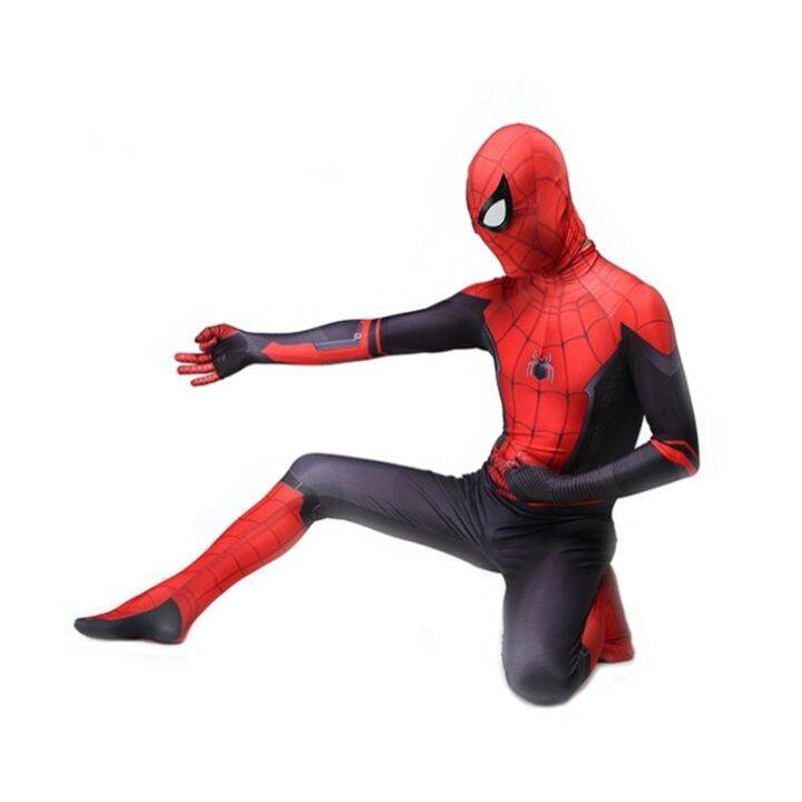 new-miles-far-from-home-marvel-cosplay-costume-zentai-spiderman-costume-superhero-bodysuit-spandex-suit-for-kids-adult