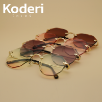 Koderi แว่นตาแฟชั่น เลนส์กะรัต (4 สี) ฟรีกล่องแว่น