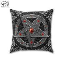 （ALL IN STOCK XZX）Pentagram throw pillow decoration accent pad, gothic home decoration Satan art, substitute, fashionable and eclectic home   (Double sided printing with free customization of patterns)