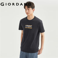 ➧Giordanoผู้หญิง เสื้อยืดคอกลมแขนสั้นผ้าฝ้ายพิมพ์ลายตัวอักษร Free Shipping 01092304