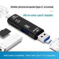 Shirelle อุปกรณ์อิเล็กทรอนิกส์} 5 IN1 USB 2.0ประเภท C /Usb/ไมโคร USB /Tf/sd อะแดปเตอร์ตัวอ่านการ์ดความจำ OTG อเนกประสงค์อุปกรณ์เสริมโทรศัพท์เครื่องอ่านการ์ดแฟลชไดร์ฟ