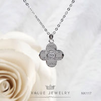 สร้อยพร้อมจี้ ฝังคริสตัล ลาย LV   สร้อยคอ เครื่องประดับ NK117 ValueJewelry