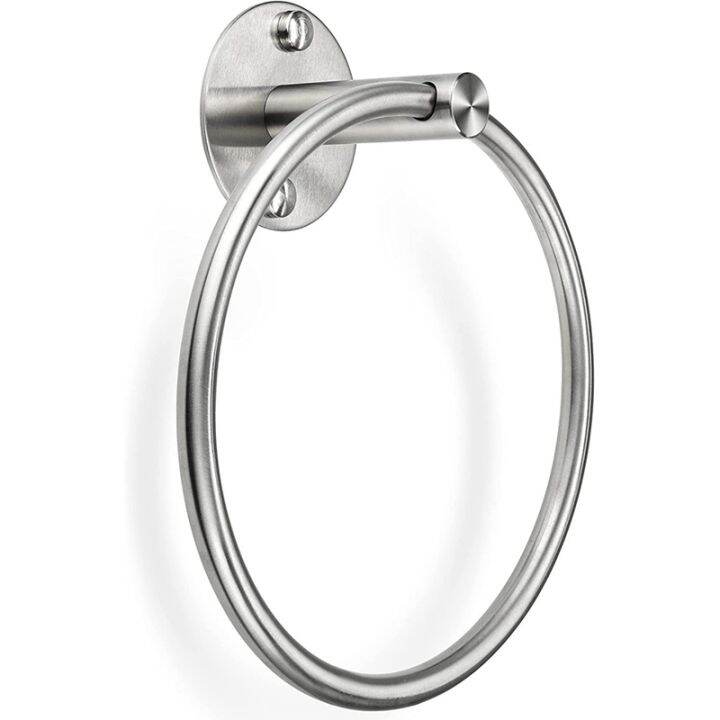 Round Stainless Steel Towel Ring Bathroom Towel Rack, Self Adhesive And ...