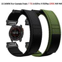 ✇♧۩ Dla Garmin 7 7X 6X 6Pro 5 5X Plus Tactix7 7 Pro zejście MK1 MK2i Epix Enduro 2 Quickfit 22 26mm zegarek nylonowy pasek pasy bransoletka