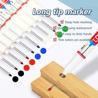 【CW】10pcs/Set Long Head Oil Markers Pens Waterproof Multi-purpose Red/Black/Blue/White Ink Deep Hole Metal Thin Marker Pens