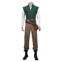 Flynn Rider Cosplay Adult Outfit Jacket Shirt Vest Pants Belt Bag Full Set Halloween Carnival Party Suit Outfit