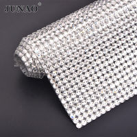 JUNAO 24*40cm Top Quality Adhesive Crystal AB Rhinestone Mesh Fabric Sheets Glass Trim Ribbon Crystal Applique for DIY Crafts