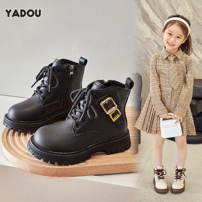 YADOU รองเท้าเด็กรองเท้าข้อเท้าบางรองเท้าหนังรองเท้าเด็ก