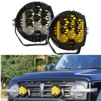 90W LED ไฟหน้า7 "DRL Universal Work Light สีเหลืองสีขาวสำหรับรถจักรยานยนต์รถบรรทุก Jeep Offroad 4X4 SUV เรือรถขับรถหมอกโคมไฟ