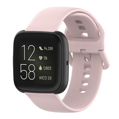 สายนาฬิกาข้อมือสายรัดข้อมือซิลิโคนหัวเข็มขัดมีสีสัน23มม. สำหรับ Fitbit Versa 2/Versa/ในทางกลับกัน Laze/Blaze,ขนาด: S (สีชมพู) (ลดเอง)