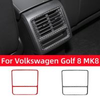 For Volkswagen Golf 8 MK8 2020 2021 Auto Back Air Vent Decoration Frame Cover Sticker Trim Carbon Fiber Car Interior Accessories