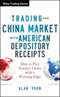 หนังสืออังกฤษ Trading the China Market with American Depository Receipts : How to Play Greater China with a Winning Edge (Wiley Trading) [Hardcover]
