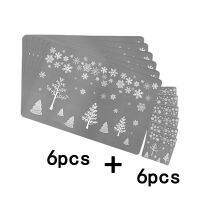 Creative Xmas PVC Place Mats and Cup Mats Set 6 Each for Table Decoration