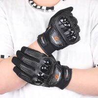 【CW】Men Woman Gloves Motorcycle Motorbike Bicycle Riding Breathable Non-slip Touchscreen Rider Biker Hands Protection Black MCS-47