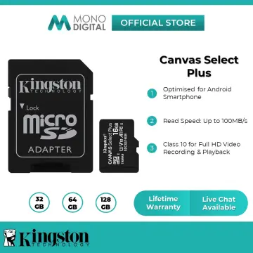 Carte Micro SD 128Go Kingston Canvas Select Plus