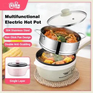 Electric Cooker Hot Pot Non Stick Electric Frying Pan Multi Function One  Dormitory Household Large Capacity Two Level 2l Square - Electric Skillets  - AliExpress