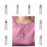 Cylinder Necklace Pendant Jewelry Aromatherapy Diffuser Locket Perfume 12 Include