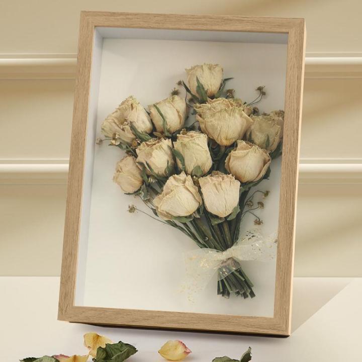 กรอบรูปดอกไม้แห้งกลวงสามมิติพร้อมของขวัญสร้างสรรค์ทำมือด้วยตนเองกรอบรูปดอกไม้อมตะกรอบเก็บรักษาไว้