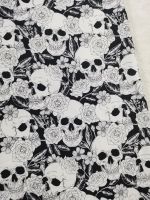 Darkly Skull Black White Punk Rose flower Cotton Fabric Loving Patchwork Textile Tissue Home Clothing Home Decoration viaPhil