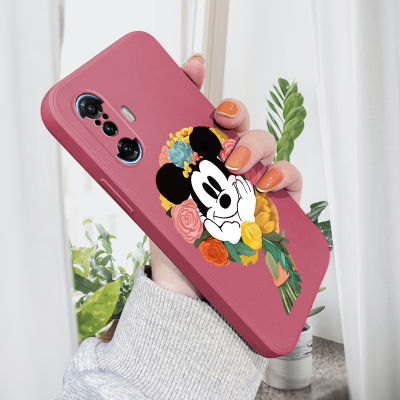 GGK สำหรับ Xiaomi Poco F3 Poco F3 GT Xiaomi Poco F4การ์ตูนมิกกี้พวงมาลัยเคสโทรศัพท์ปลอกซิลิโคนของเหลวตารางแบบดั้งเดิมคลุมทั้งหมดเคสป้องกันทนแรงกระแทกกล้อง