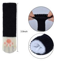 ✹☎ Chair Socks48PCS(12 Set)Chair Leg Covers Cat Foot Shaped Knitted Furniture Feet Socks Chair Leg Floor Protectors