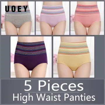 5Pcs /Set Mid Waist Briefs Cotton Panties Plus Size Underpants Lingerie  Soft Women's Underwear Female Intimates Seluar Dalam