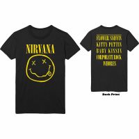 Nirvana T Shirt Smiley Flower Officially Licensed Mens Black Kurt Rock Merch New