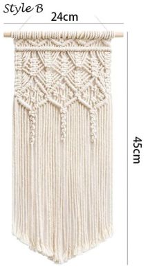 พรมแขวนผนัง Macrame สำหรับตกแต่งผนังสไตล์โบฮีเมียนทอของตกแต่งบ้านทำมือห้องนั่งเล่นหอพัก